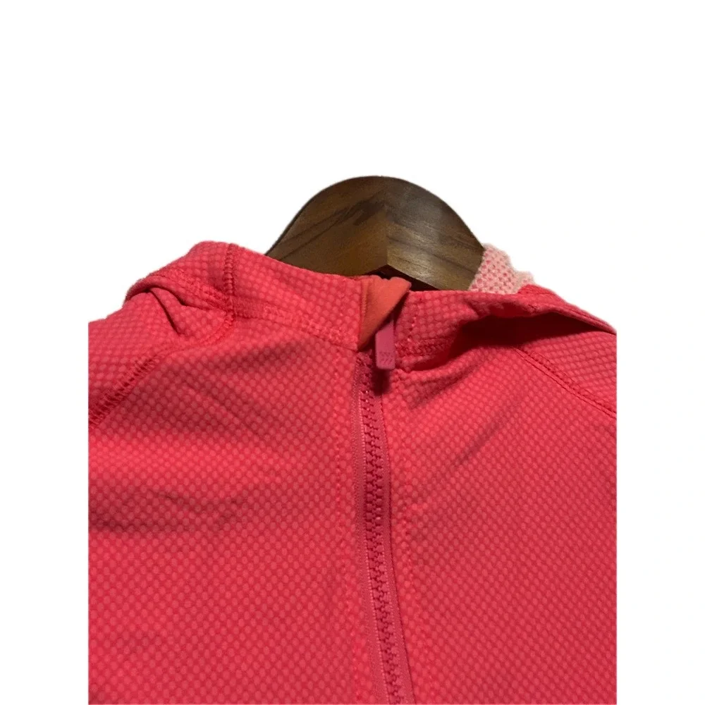 All In Motion Full Zip Hoodie Girls Size S Pink Excellent Textured Thumbhole